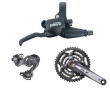 Dual Control Shimano Deore<br />
Câmbio trazeiro shimano slx para 27 marchas<br />
Pedivela slx shimano